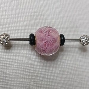 Elfbeads Murano (Pandora Compatible) XL Silver Core Faceted Charm Bead(1charm)